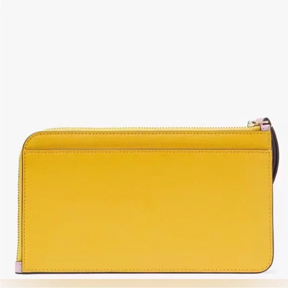 NWT Kate Spade BiColor medium zip wristlet! Pink and Yellow - Picture 3 of 14